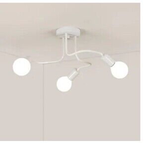 Ceiling Mount 3 Light Lamp semi-flush White Bedroom Lights Adjustable Lighting